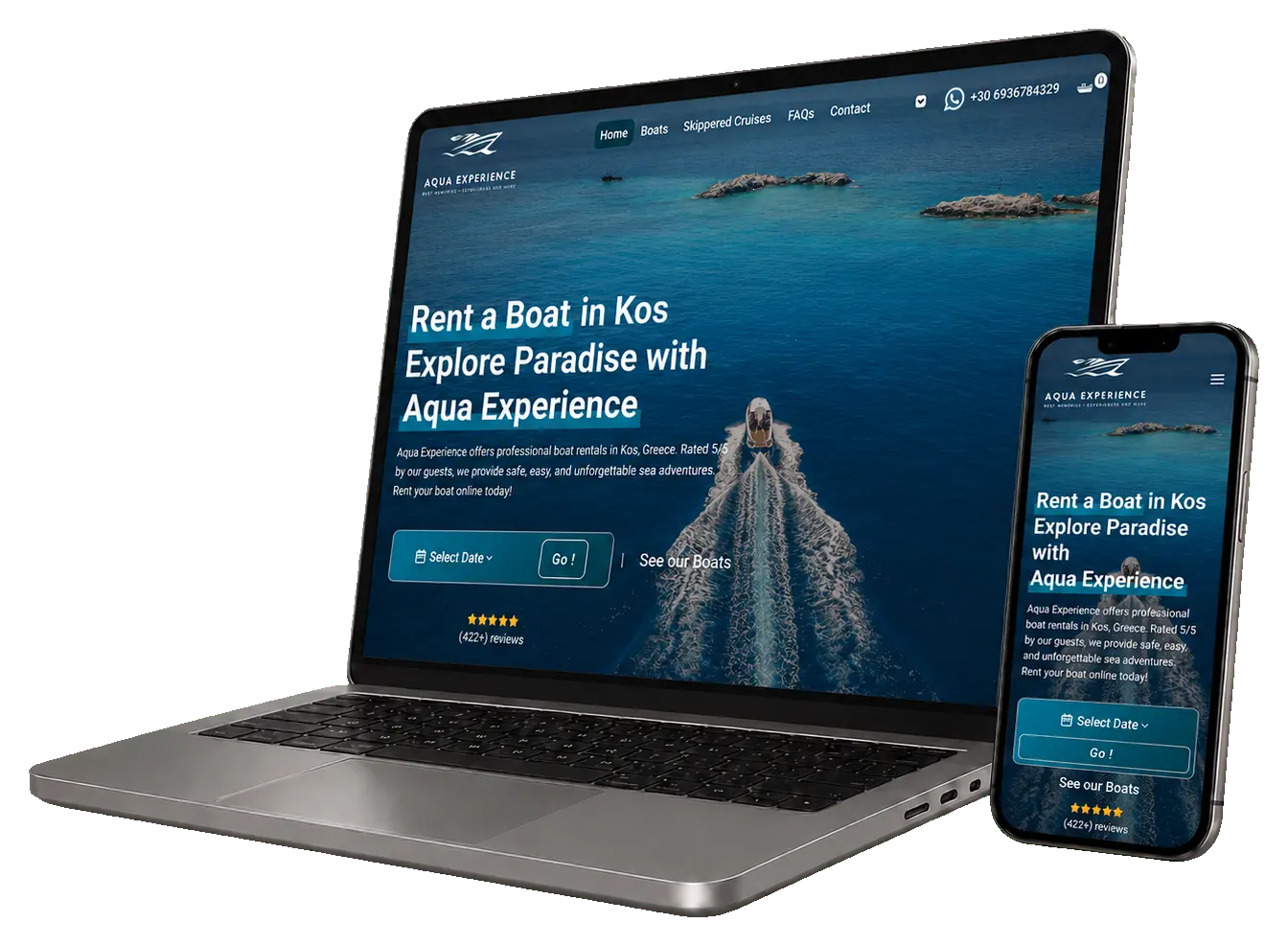 aqua experience responsive mockup